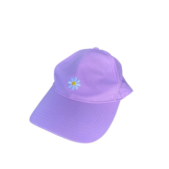 Purple Baseball Cap with Daisy Embroidery I OSFM - Picture 1 of 7